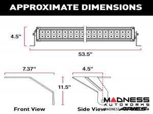 Jeep Gladiator Windshield Lightbar w/ Brackets - Carbide Black Powder Coat - 50"
